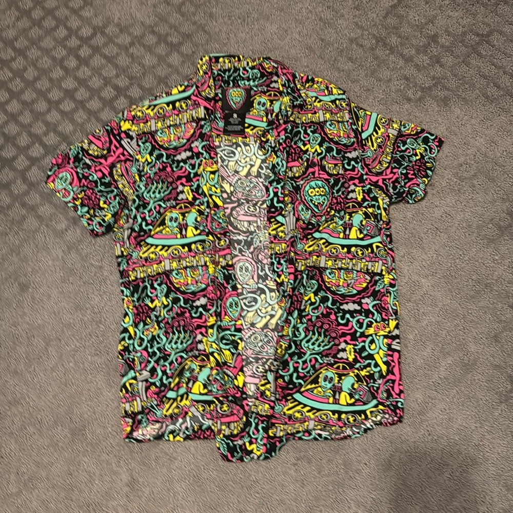 Killer Acid Button-Down Tee - Mens Small